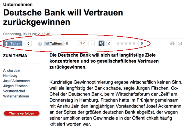 Artikel auf Focus Online: Deutsche Bank will Vertrauen zurückgewinnen